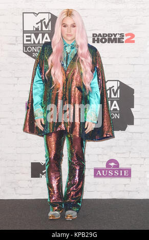 2017 MTV Europe Music Awards (EMAs) - Drücken Sie Zimmer mit: Kesha Wo: London, Großbritannien Wann: 12. November 2017 Credit: WENN.com Stockfoto