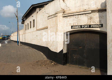 Ehemaliges Gefängnis von Fort Jamestown, UNESCO-Weltkulturerbe, Jamestown, Accra, Ghanaimprison, Stockfoto