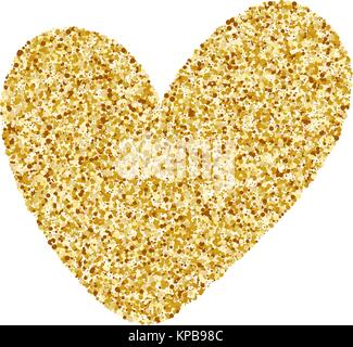 Herz Liebe Gold. Golden Designelement, Happy Valentines Day card, romantisch für die Gestaltung von Grußkarten, Einladungen, Becher, Urlaub Foto Overlays, t-shirt Drucken, Flyer, Plakat Design, Kissen Stock Vektor