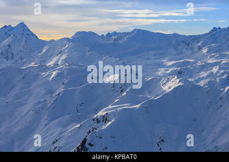 Winter Berglandschaft. Region Axamer Lizum, Österreich Stockfoto