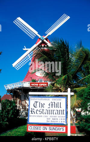 De Olde Molen Restaurant, Restaurant DIE MÜHLE, Aruba, Niederländische Antillen Stockfoto