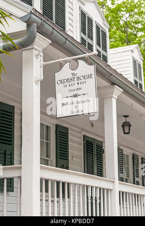 Älteste Haus in Key West gebaut 1829, Key West, Florida Stockfoto