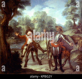 Antoine Coypel CH - Geschichte des Don Quijote - Sancho weckt und dispairs der, der seine Liebe Graubünden Stockfoto