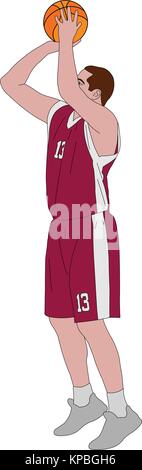 Basketball player Shooting kostenlos Werfen - Vector Illustration Stock Vektor