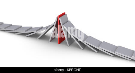 Stop der Domino Effekt Stockfoto