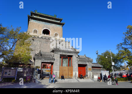 Peking, China - Apr 14,2017: Der Glockenturm in Peking, China. Stockfoto