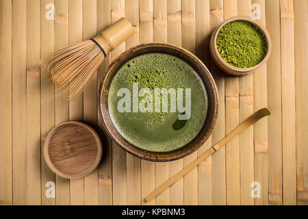 Fein pulverisierten Matcha Grüntee Stockfoto