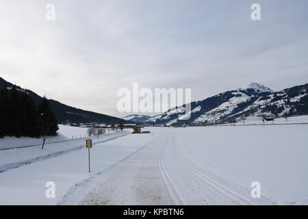 Brixental,hohe Salve,Berg,Sender,Mast,Winter,Tourismus,Brixen im Thale Stockfoto