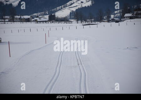 Kirchberg in Tirol Langlaufloipe brixental Tirol Stockfoto