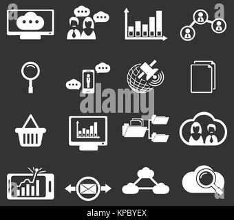 Daten-analytische und soziale Netzwerk-Symbole Stockfoto