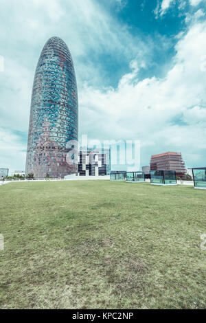 Jean Nouvel Wolkenkratzer Torre Agbar in Barcelona Stockfoto