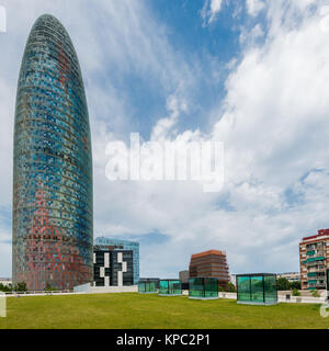 Jean Nouvel Wolkenkratzer Torre Agbar in Barcelona Stockfoto