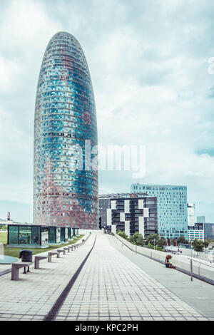 Jean Nouvel Wolkenkratzer Torre Agbar in Barcelona Stockfoto