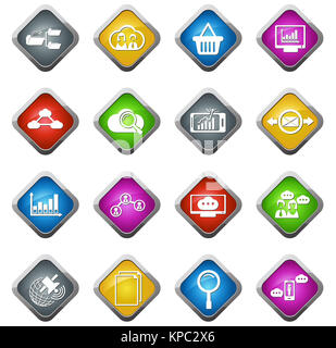 Daten-analytische und soziale Netzwerk-Symbole Stockfoto