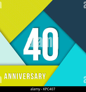 40 Jahr Jubiläum material Design Template Stockfoto