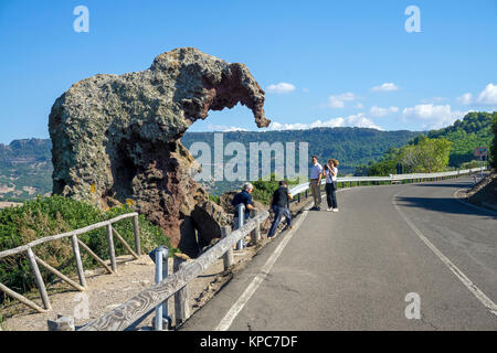 Elephant Rock, touristische Attraktion bei Castelsardo, Sardinien, Italien, Mittelmeer, Europa Stockfoto