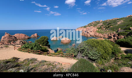 Porphyr Felsen, Küste Landschaft an der Costa Paradiso, Sardinien, Italien, Mittelmeer, Europa Stockfoto