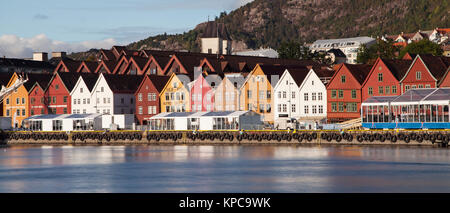 Panorama von Bryggen, Bergen, Norwegen. Stockfoto