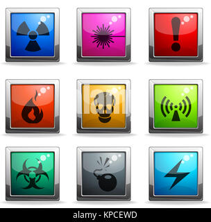Gefahr Icons set Stockfoto