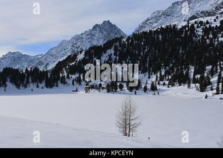 Â stallersattel, 15km, St. Jakob, See, obere See, Eis, Licht, Schatten, winter Stockfoto