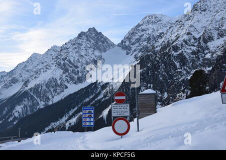 Stallersattel, 15, Osttirol, Pass, im Winter, Grenze, Grenze, eu Stockfoto