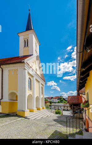 Stadt Crnomelj, Heilig Geist Kirche, Bela Krajina (Weiß Krain) Region, Slowenien, Europa. Stockfoto