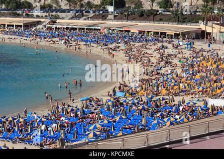 Strand von Amadores, Holiday Resort kanarische Insel Gran Canaria, eine spanische Insel, vor der Küste von North West Afrika Dezember 2017 Stockfoto