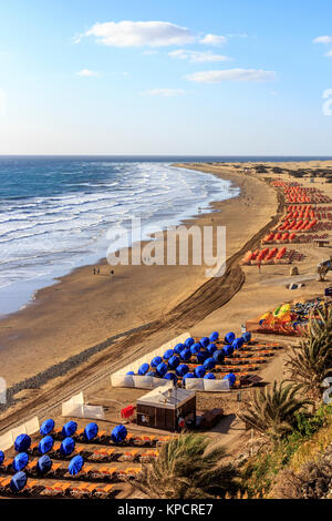 Dünen von Maspalomas, Playa del Inglés Holiday Resort kanarische Insel Gran Canaria, spanische Insel vor der Küste von North West Afrika Dezember 2017 Stockfoto