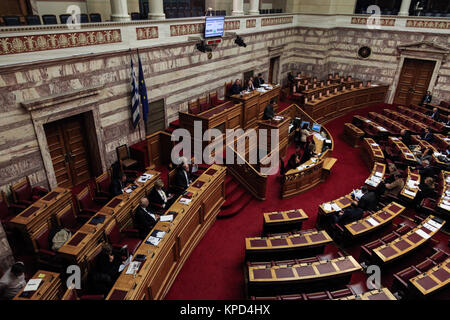 Im Plenarsaal des griechischen Parlaments, in Athen, Griechenland. Stockfoto