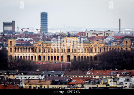 Im Maximilianeum in München, dem Sitz des bayerischen Landtags im Winter Stockfoto