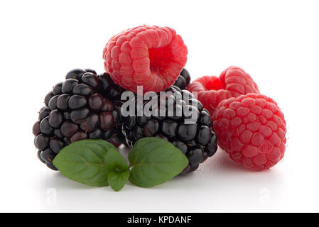 Himbeere mit Blackberry Stockfoto