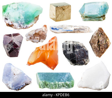 Sammlung von natürlichen Mineral kristall Edelsteine Stockfoto