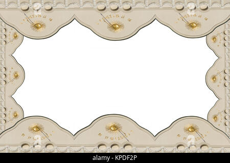 Sonnenuhr an der Hausfassade. Stockfoto