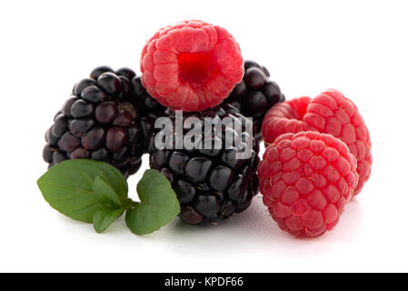 Himbeere mit Blackberry Stockfoto