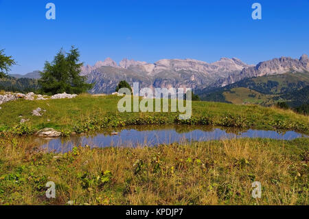 Sellajoch in Den Dolomiten, Züricher Alpen - Sella pass in den Dolomiten, Italienische Alpen Stockfoto