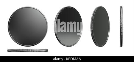 Silber Münzen drei Dimension Stockfoto