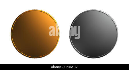 Gold Silber münze vorne Stockfoto