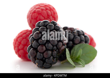 Himbeere mit Blackberry Stockfoto