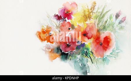 Malte Mohnblumen Papier Stockfoto