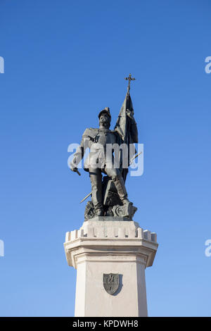 Statue von Hernan Cortes, Medellin, Spanien Stockfoto