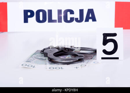 Polizist und Bestechung Stockfoto