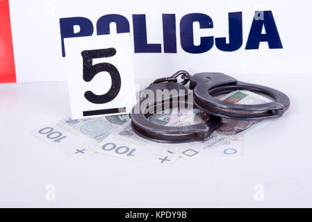 Polizist und Bestechung Stockfoto