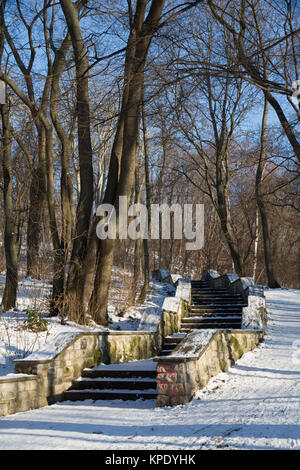 Winter im Berliner Volkspark Friedrichshain Stockfoto