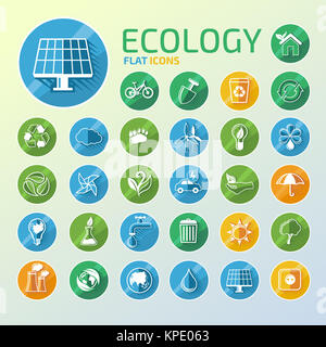 Ökologie-Icon-Set Stockfoto