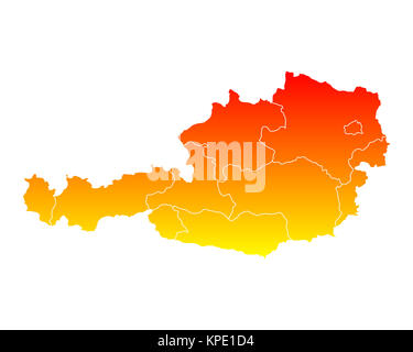 Karte von Österreich Stockfoto