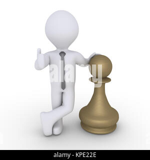 Schach-Bauer-Gewinner Stockfoto