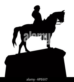 Silhouette Vektor des Atatürk Statue, die in Ankara, Ulus Quadrat, Türkei Stockfoto