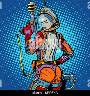 Mädchen Raum marine Science-Fiction retro Stockfoto