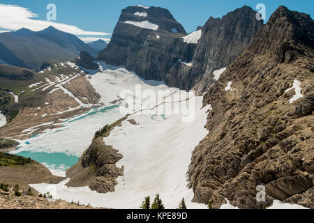 Grinnell und Salamander Gletscher vom Highline Trail im Glacier National Park, Montana Stockfoto