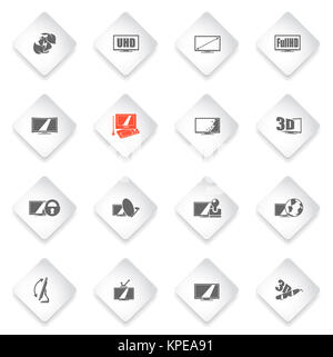 Vektor-TV-Features und Spezifikationen Stockfoto